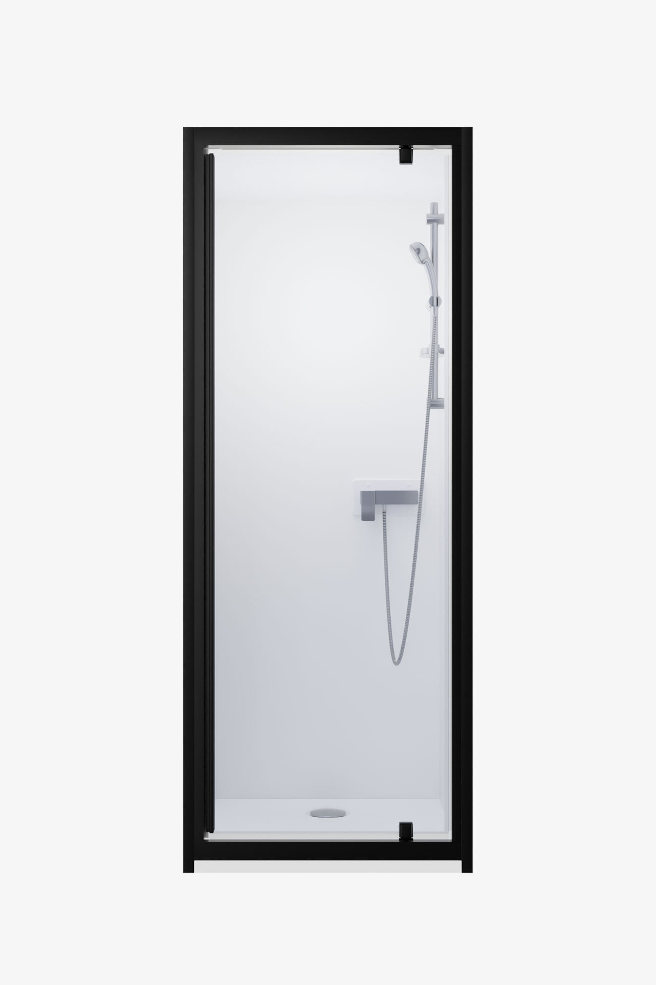 Cabine 80 cm x 80 cm - porte noire - Fond blanc