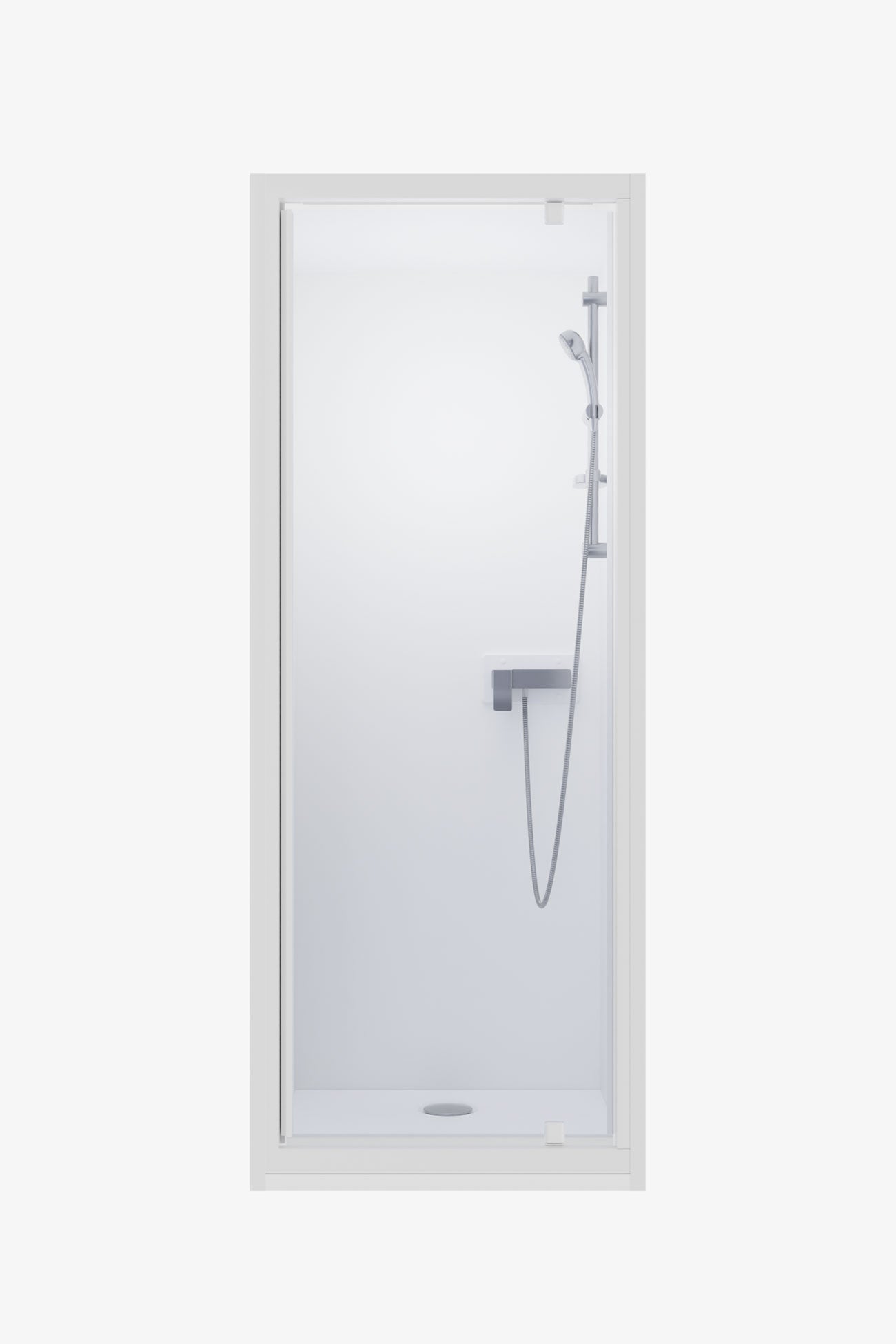 Cabine 80 cm x 80 cm - Porte blanche - Fond Blanc